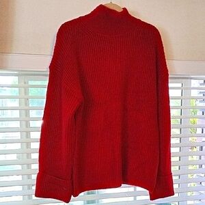 Liz Claiborne Woman's Rumba Red Golden Moments Turtle Neck Sweater, Size: M, NWT